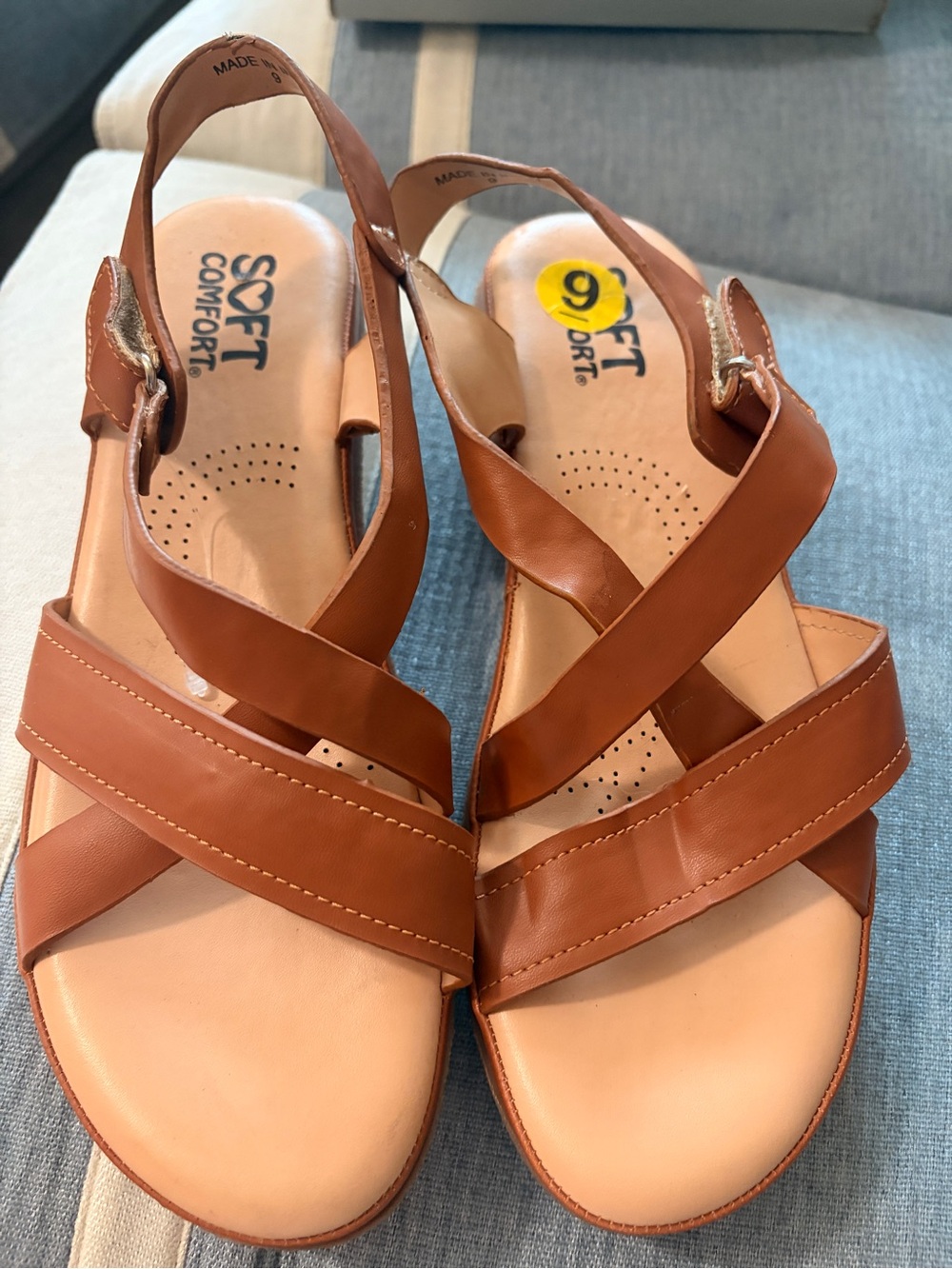 Women's Tan Crisscross Slingback Sandals